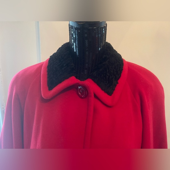 Vintage Stefi Lara Red Wool & Cashmere Coat Size 18 - Picture 2 of 13